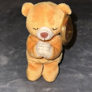 Ty Praying Bear Stuffed Animal - Orange and White
